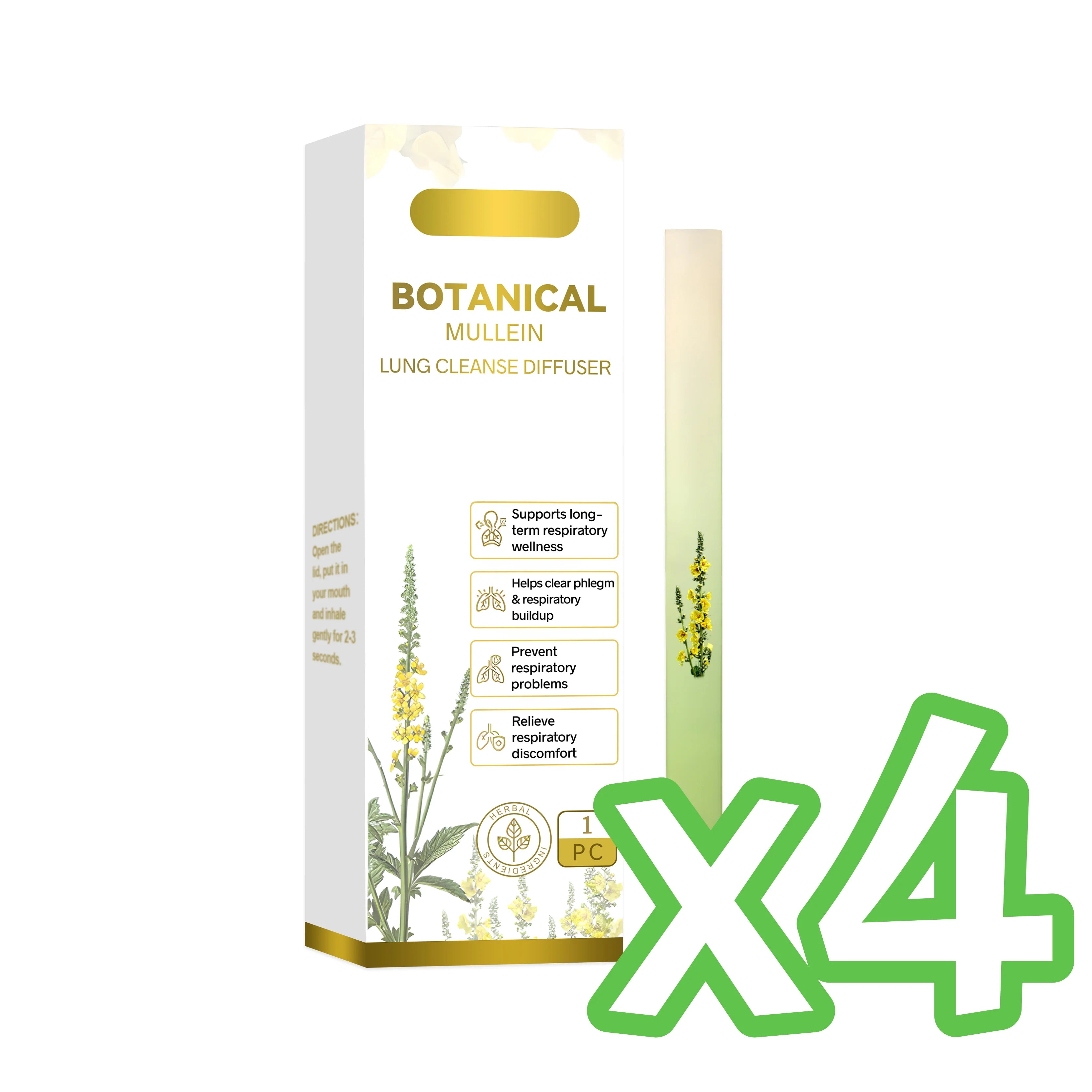 Herbal Lung Cleansing Inhaler Stick Refresh Mind Relief Fatigue Boost Energy Soothe Nasal Diffuser Portable Air Freshening Stick Oasis Select 1pc Boxed X 4