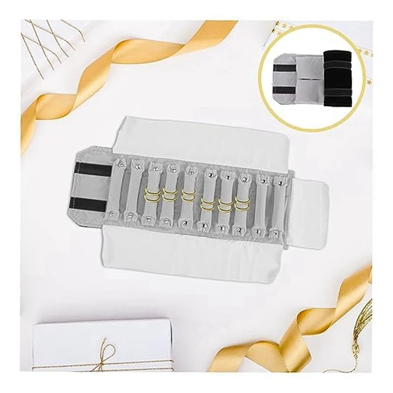 Ring Storage Roll Bag Portable Jewelry Case Large Capacity Jewelry Holder Necklaces Bracelets Case Oasis Select
