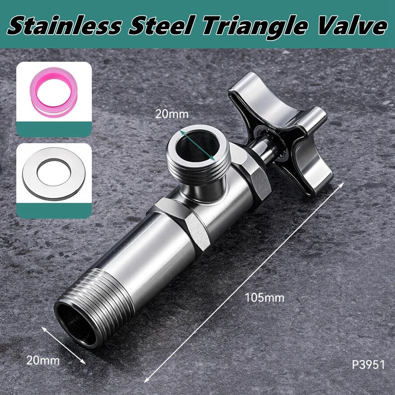Thickened Triangle Valve 304 Stainless Steel 1/2 "bathroom Quick Opening Triangle Valve Faucet Large Flow Cold and Hot Water Oasis Select Angle valve 304 stainless steel
