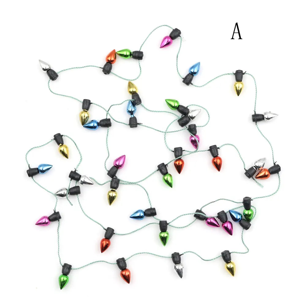 1m Dollhouse Miniature A String Of Multi-coloured Plastic Christmas Lights The Bulb Will Not Be Bright Oasis Select 01