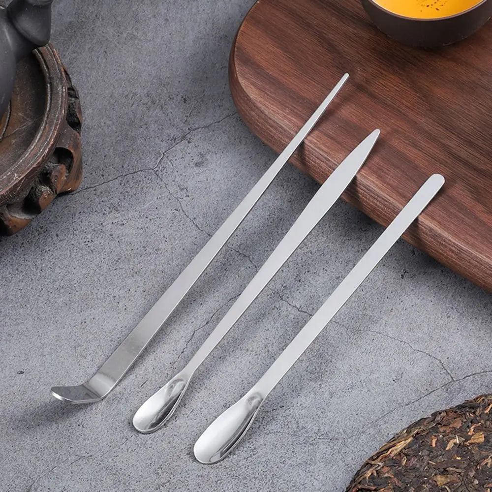 New Stainless Steel Tea Sticks Japanese Traditional Leaf Tea Scoops Leaf Spatula Kitchen Tool Oasis Select