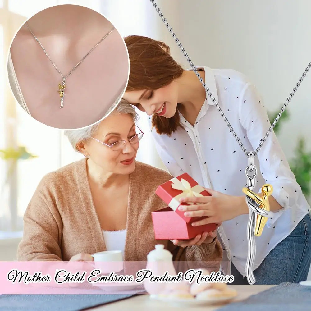2026 NEW Hug Necklace Mother And Child Hug Pendant Love Embrace Jewelry Family Anniversary Valentine's Day Gift Oasis Select