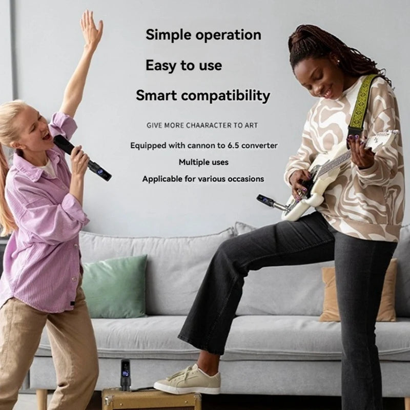 WISH UHF Wireless Microphone Converter XLR Rechargeable Transmitter & Receiver Microphone For 0V Dynamic Microphones Oasis Select