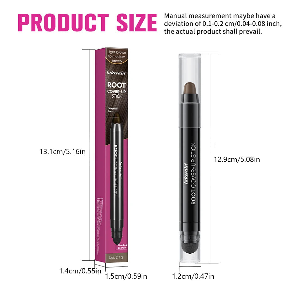 2.3gDual-ended Hair Dye Pen, Black Brown Disposable Hair Color Stick, Natural Cover Gray Hair Root Touch Up Oasis Select
