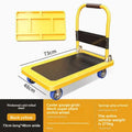 Multi-functional Color steel plate trolley Pull goods trolley Pallet flatcar Portable folding silent Oasis Select Yellow A
