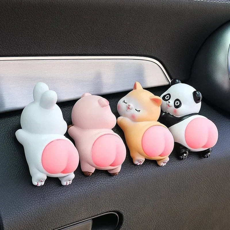 Cute Cartoon Car Ornaments Creative Panda Pig Doll Center Console Decorative Accessories Unpacking Car Interior Ornaments Oasis Select