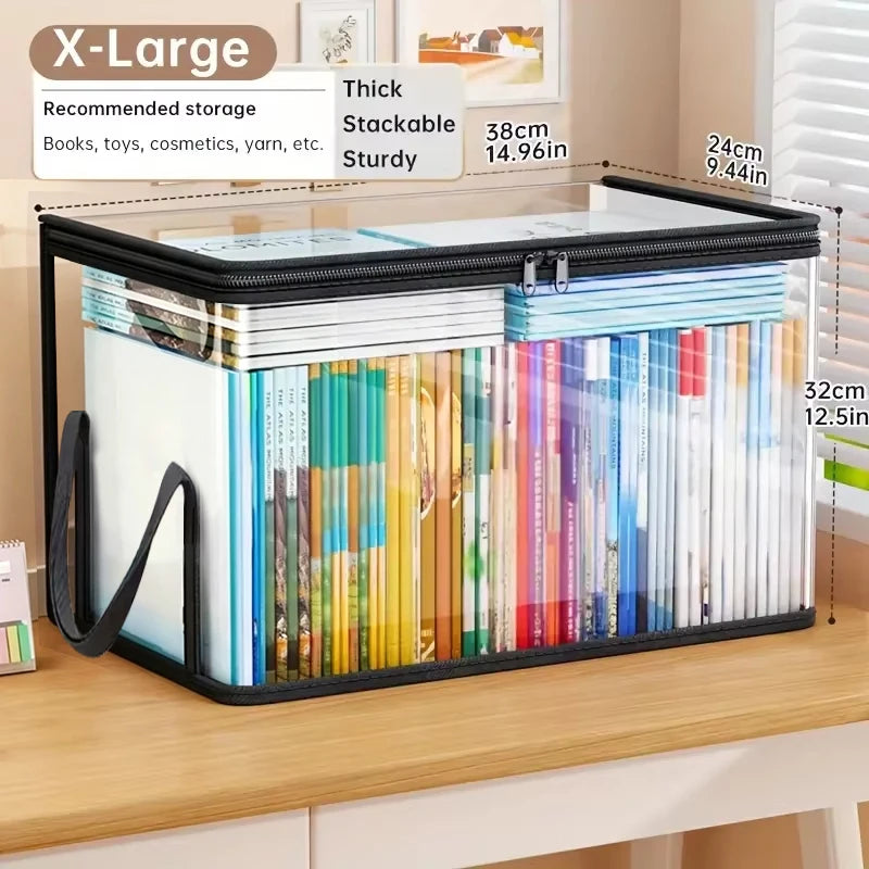 Clear PVC Storage Box | Flip-Top Lid & View Window | Multi-Use Organizer for Toys, Crafts & Supplies | Durable Gift Container Oasis Select Transparent Large