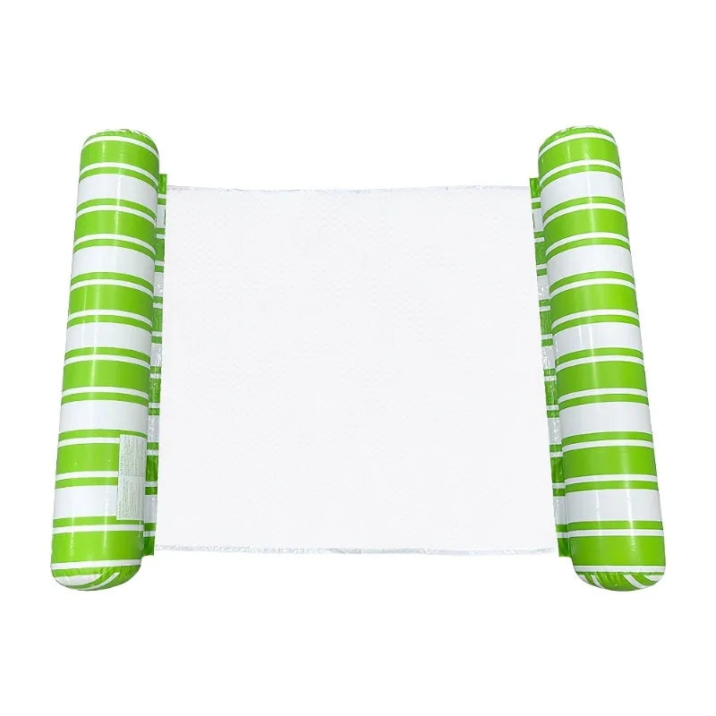 1pc Inflatable Cylindrical Striped Hammock, PVC Thickened Water Float Chair, 4 Colors for Beach Vacation & Pool Party Waterpark Oasis Select green