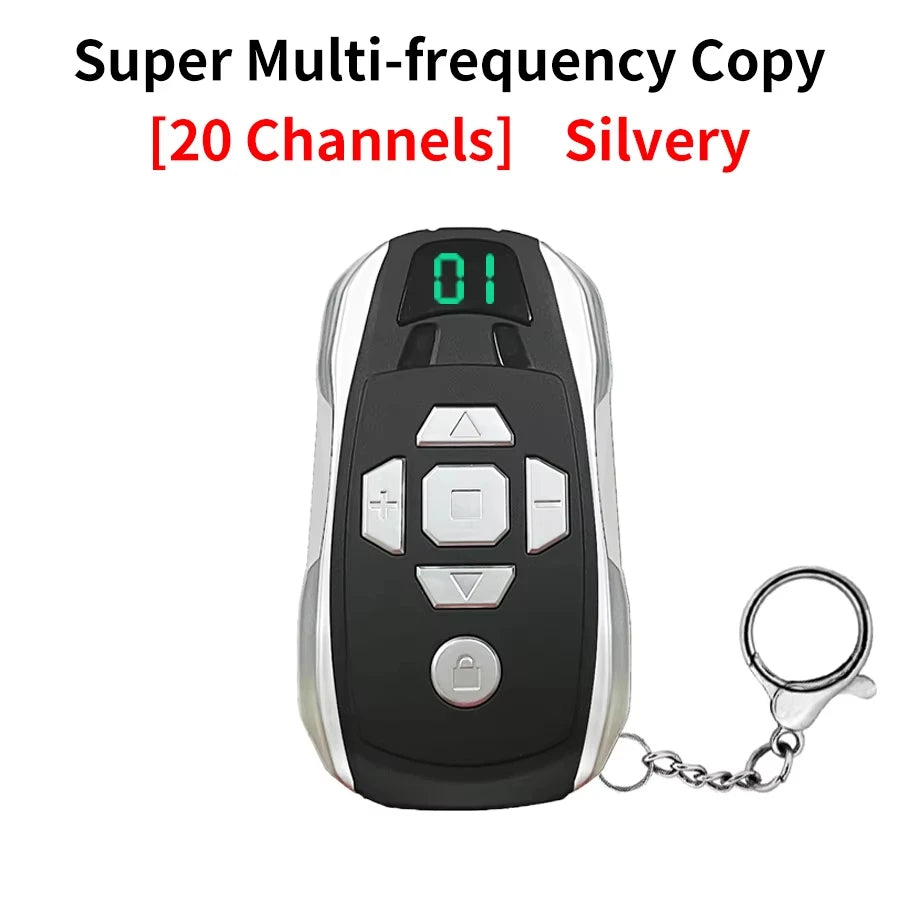20-Channel Universal Garage Door Remote Duplicator 300–915MHz Remote Duplicator Oasis Select Silvery