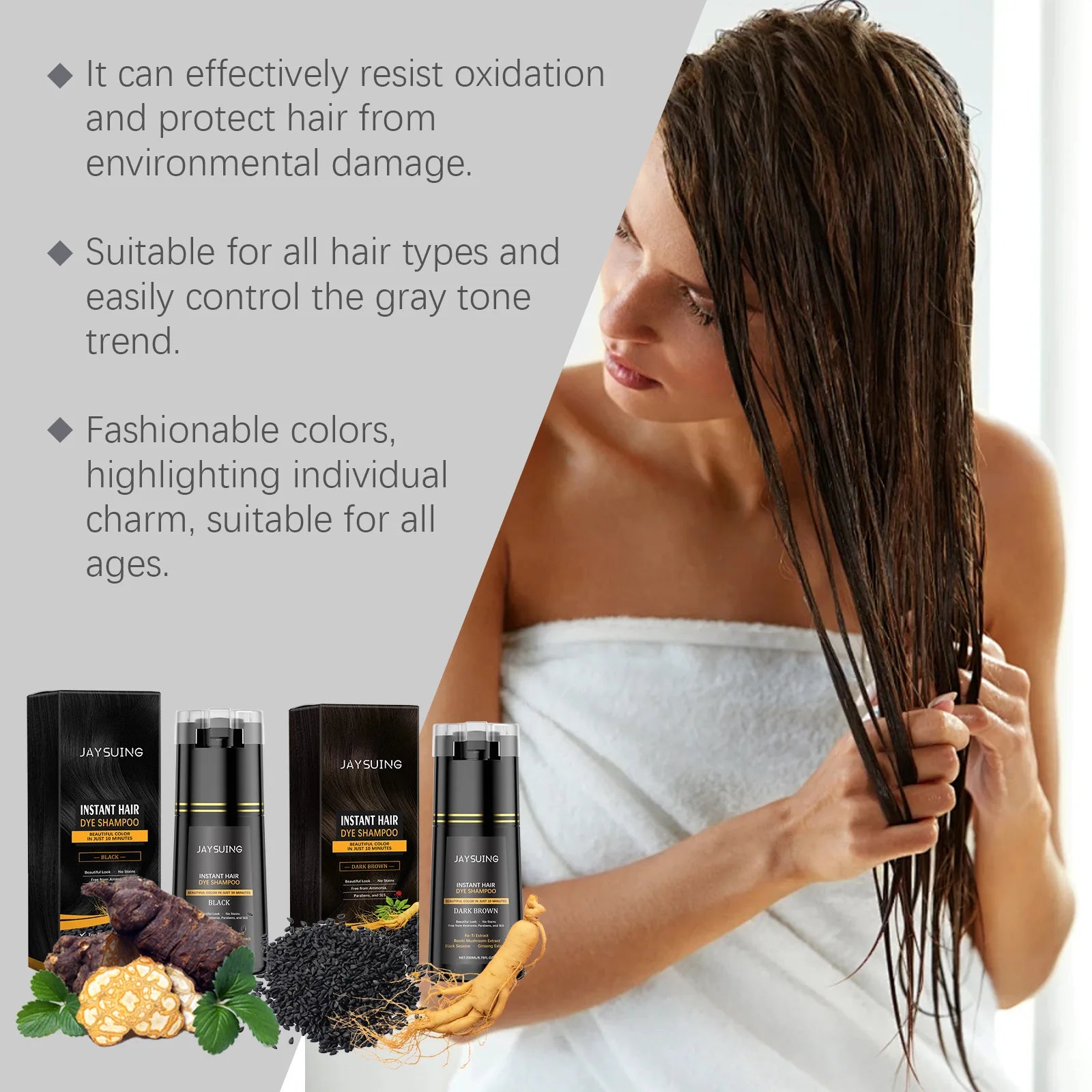 Polygonum Multiflorum Herbal Hair Dye Shampoo 200ml Hair Dye Shampoo Oasis Select