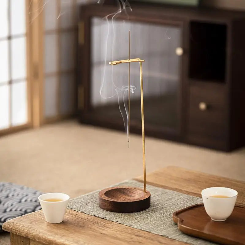 SU Creative Upside Down Incense Burner Incense Stick Holder Wooden Anti-Ash Design Incense Stick Meditation Spa Room Home Decor Oasis Select