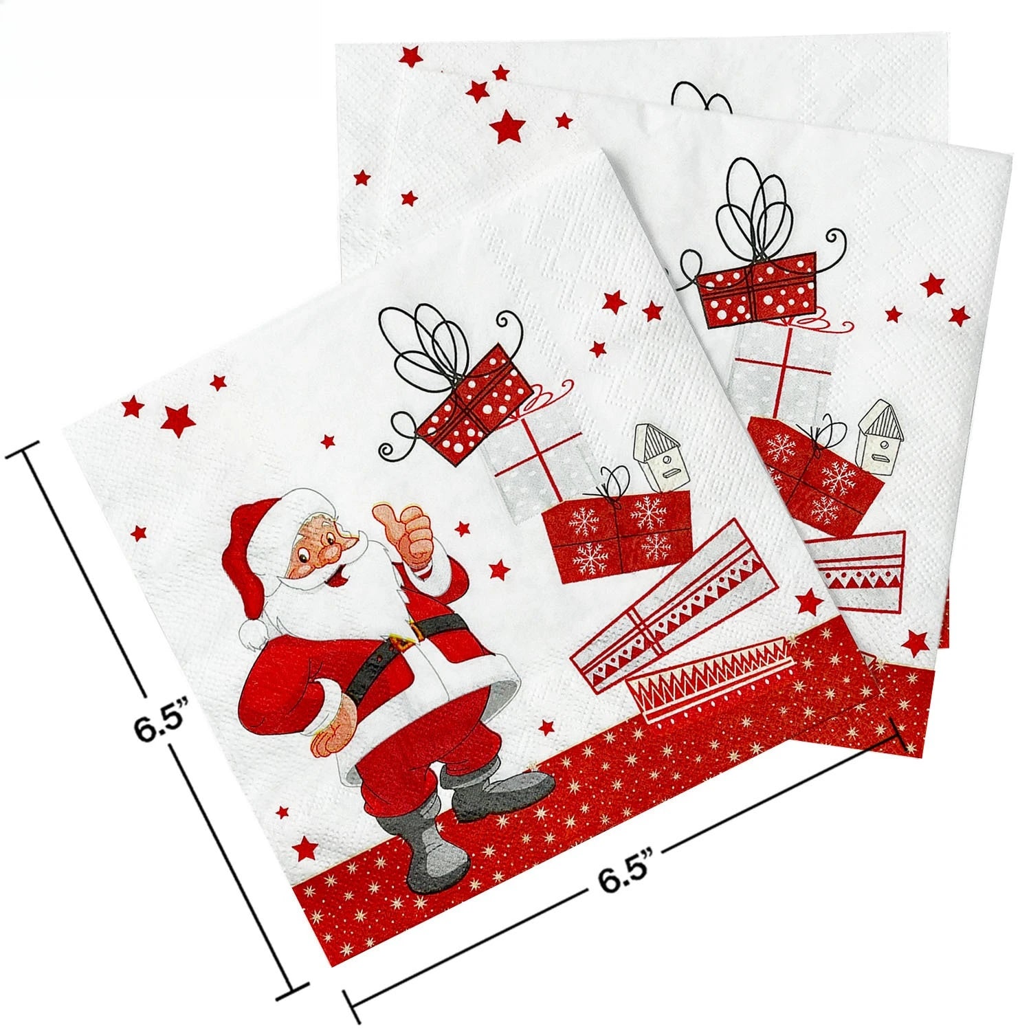 White Background Christmas Gift Two-layer Three-layer Printing Food Grade Full Plate Printing Santa Claus Gift Paper Towel Oasis Select