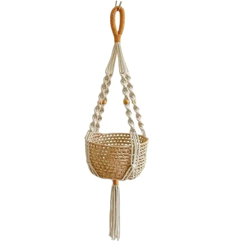 Tray Boho Cotton Rope Hanger Flower Pot Gardening Handmade Plant Hanger Creativity DIY Tassel Hanging Basket Home Oasis Select Style B