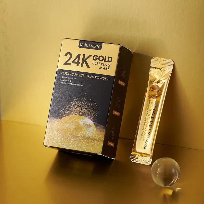 24K Gold Sleep Facial Mask – Hydration & Brightening 20pk Sleeping Face Mask Oasis Select