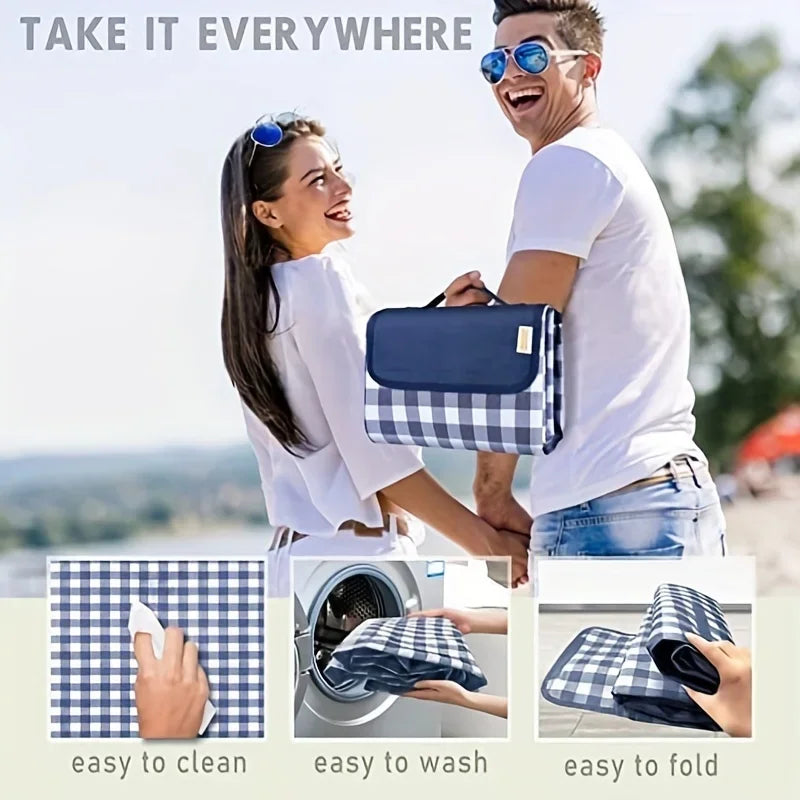 Picnic Blanket | Beach Mat | Indoor and Outdoor Picnic Blanket, 80 "x 57" Sand and Waterproof Large Beach Mat A Must for Travel Oasis Select
