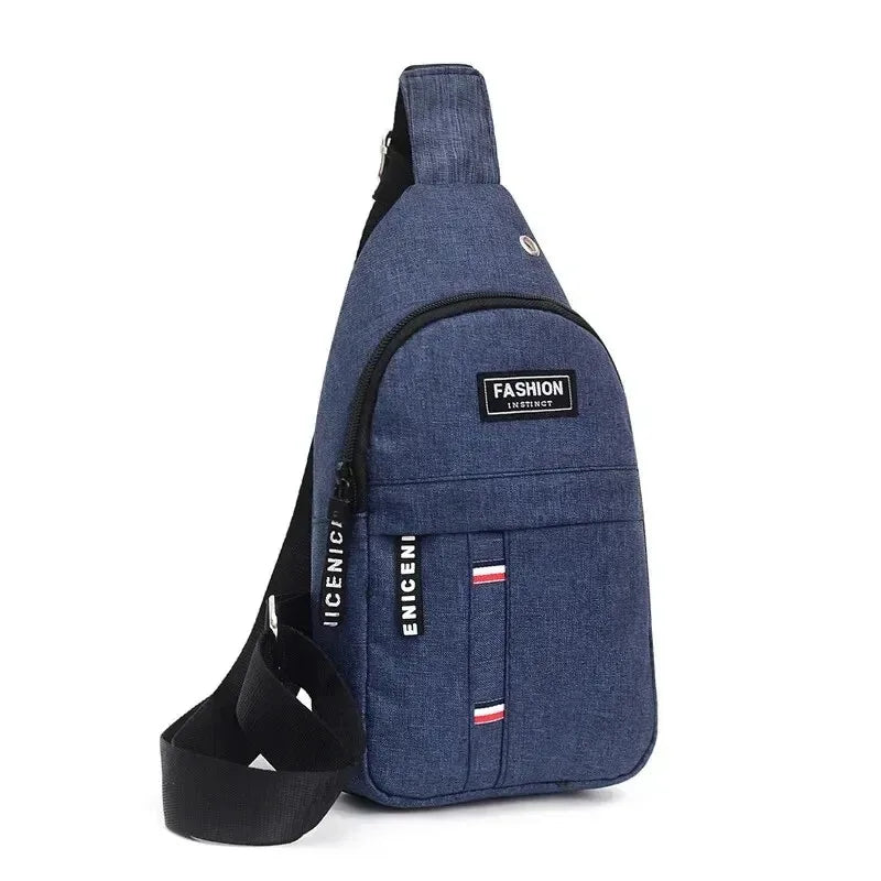 Men's fashionable, convenient, casual, waterproof, adjustable shoulder strap, large capacity waist bag suitable for outdoor acti Oasis Select Blue