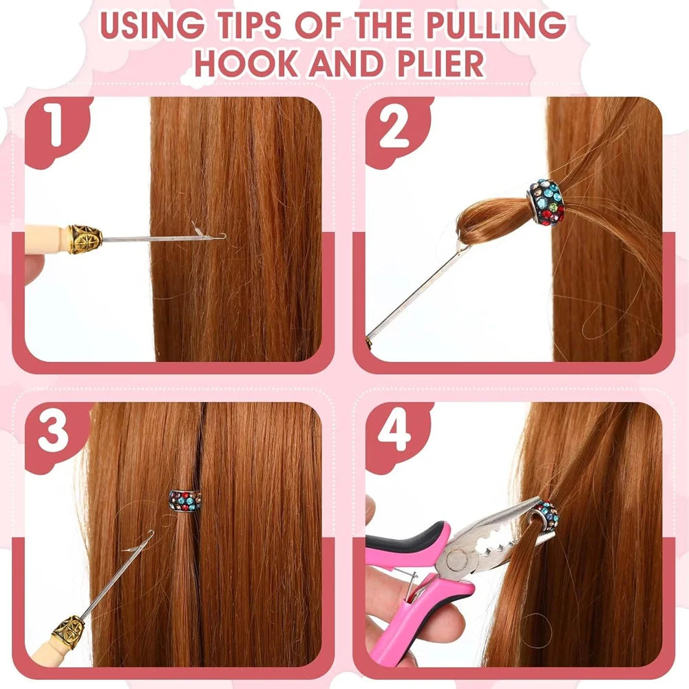 2026-WISH Hair Extension Tools Kit For Micro And Nano Ring, 3-Hole For Micro Links Hair Extensions Kit For Hair Extensions Or Re Oasis Select As Shown
