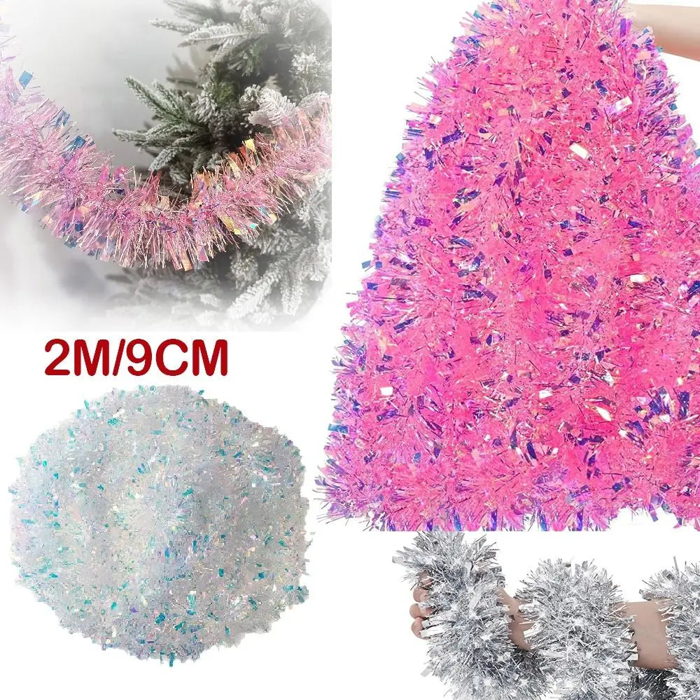 2M Colorful Tinsel Garland Strip – Christmas & Party Décor