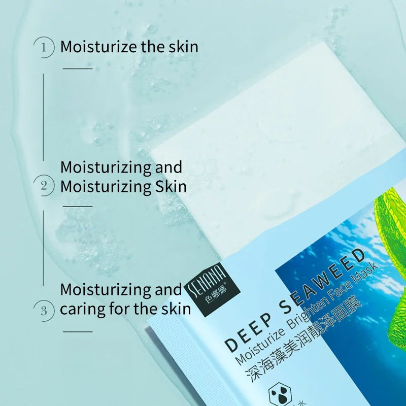 10-Pack Seaweed & Hyaluronate Hydrating Sheet Face Masks Hydrating Sheet Mask Oasis Select