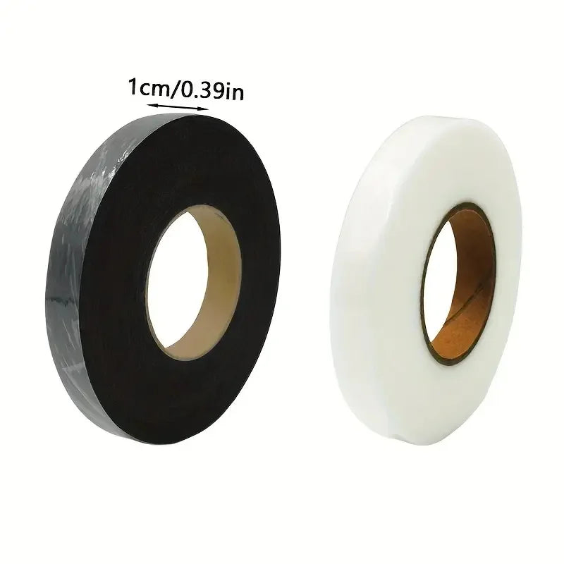 2Roll Black White Double-sided Interlining Adhesive Fabric Clothes Iron On Hem Tape Interlining Web DIY Sewing Patchwork Acces Oasis Select 1 CM