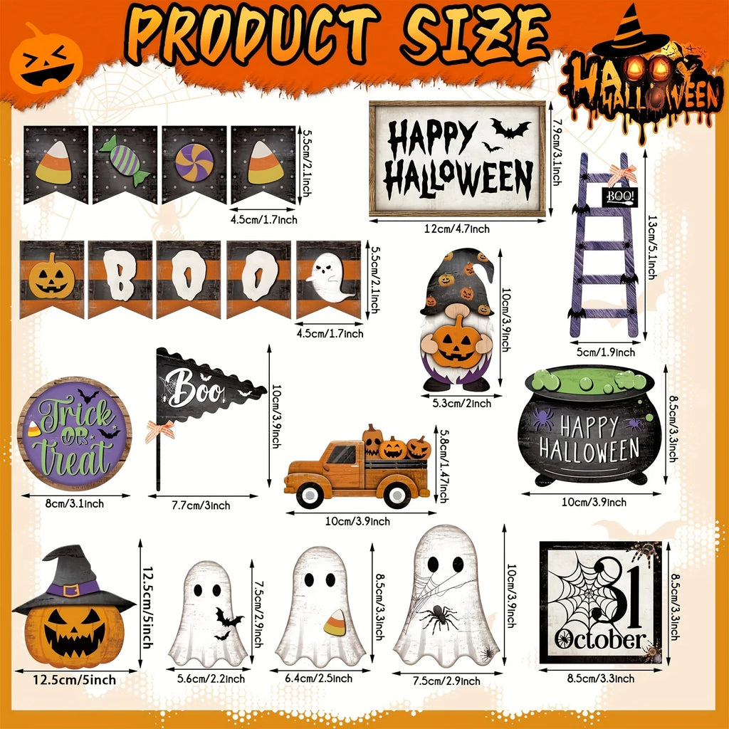 21-piece Halloween multi-layer plate decoration set, for home decoration, tabletop kitchen decoration, plates not included Oasis Select