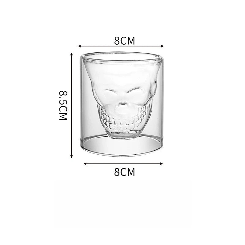 Halloween Novelty Cup Skull Head Shot Glass Fun Creative Designer Crystal Party Wine Cup Transparent Vodka Beer Steins Oasis Select small 150-250ml