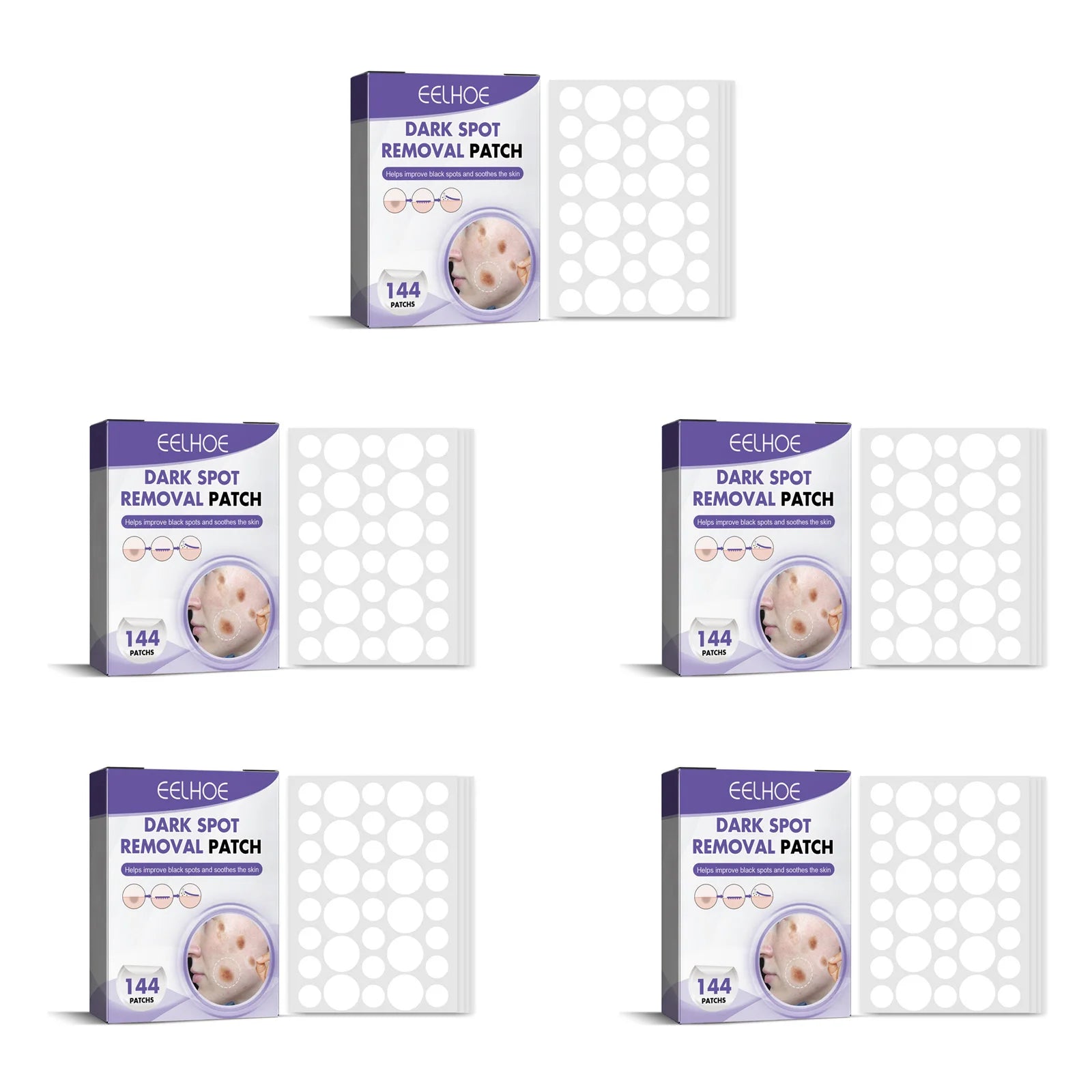 Dark Spot Correcting Patches Freckles Remover Brightening Fade Fade Dark Spots Lightening Melasma Facial Invisible Care Stickers Oasis Select 5 x 144pcs Boxed