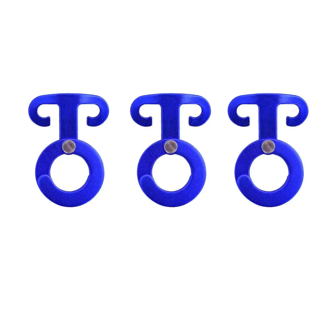 Aluminum Alloy Tent Wind Rope Self-Locking Buckle Adjustable O-shaped Claw Buckle Camping automatic Hook Oasis Select Blue 3 Piece