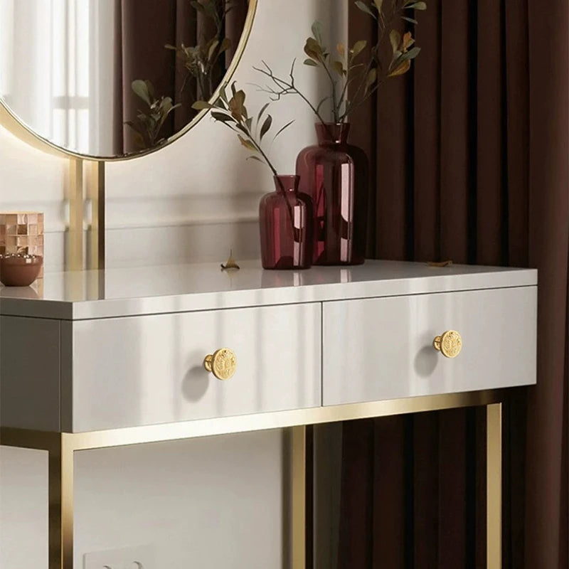 Brass Furniture Genuine Gold Plated Handle Cabinet Door Handle Drawer Light Luxury French European Gold High-end Single Hole Oasis Select