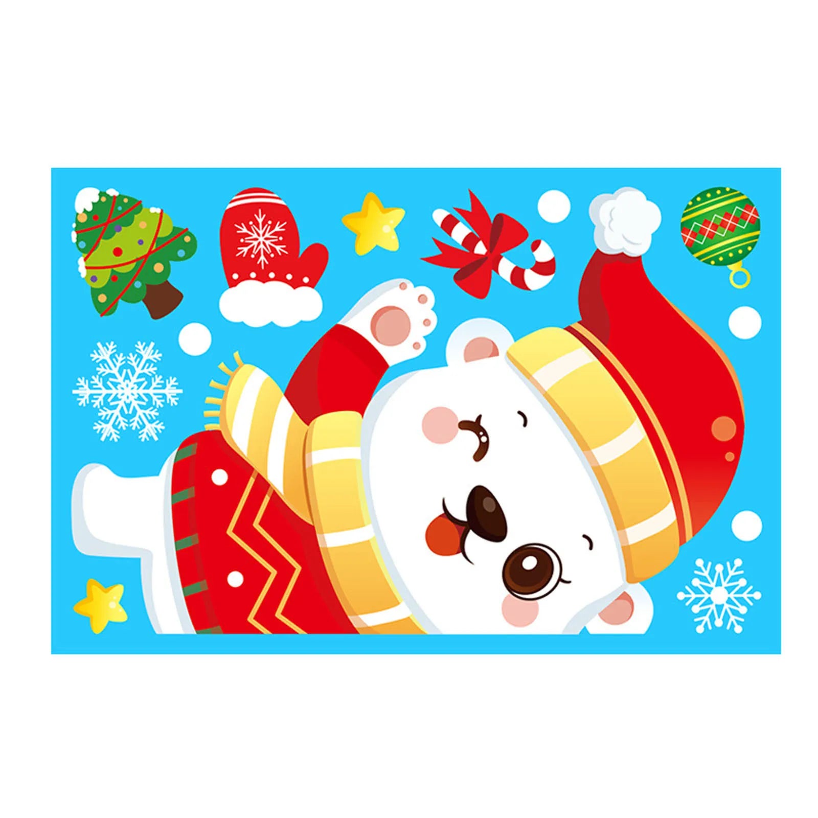 Christmas Electrostatic Window Stickers – Santa & Reindeer Holiday Window Clings Oasis Select D 20 30CM