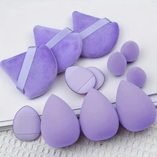 12 Pieces Powder Puff Face Triangle Makeup Sponge Soft Velour Puffs for Loose Powder Setting Powder Blender Foundation Sponge Be Oasis Select
