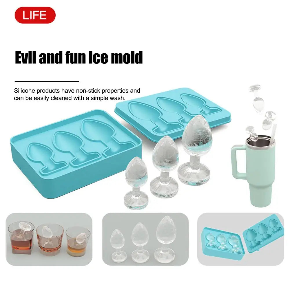 Creative Silicone Ice Cube Mold Prank Anal Plug Shaped Ice Tray Reusable Funny Cocktails Whiskey Beer Drink ice-Cube Maker Oasis Select