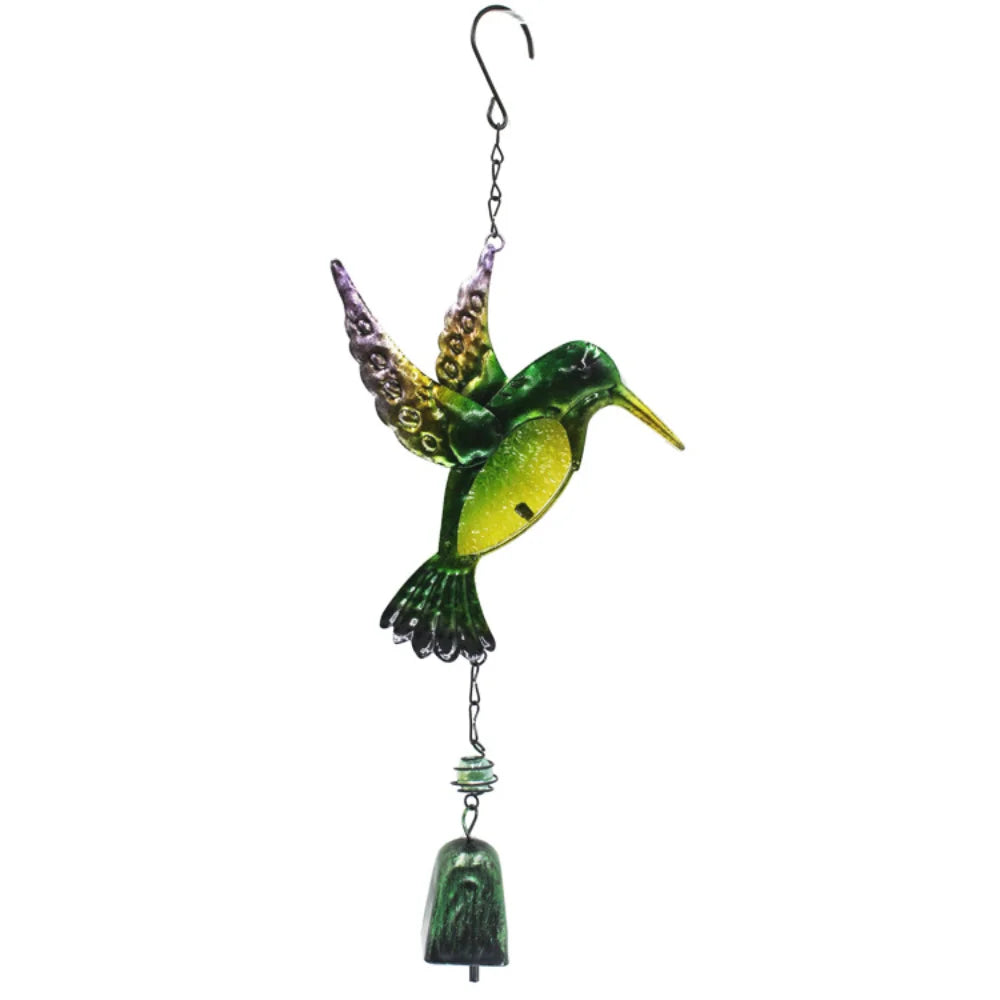 Wind Chime Hummingbirds Dragonflies Metal Glass Painted Crafts Hanging Pendants Bell Aluminum Pipe Home Courtyard Hanging Decors Oasis Select