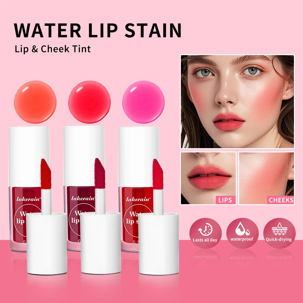 Lip Tint Stain 2 IN 1 Long Lasting Waterproof Lightweight Non-sticky Lipstick Transfer-Proof Matte Finish Liquid Blush Lip Gloss Oasis Select