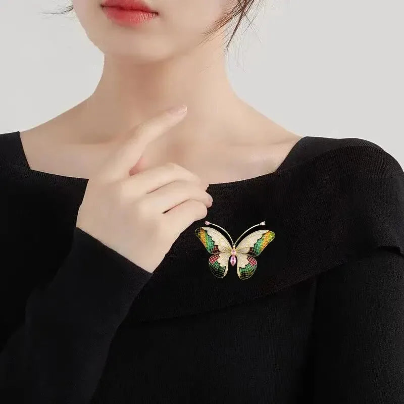 Trendy Multicolour Alloy Butterfly Brooches For Women Metal Crystal Insect Brooch Party Birthday Winter Jewelry Oasis Select