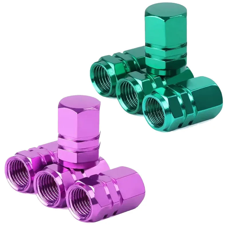 4/8Pcs Aluminum Alloy Car Tire Valve Caps Hex Tyre Valve Stem Cover Air Dust Caps Tire Valve Truck Bike Wheel Rim Valve Stem Cap Oasis Select Mix 8pcs 6