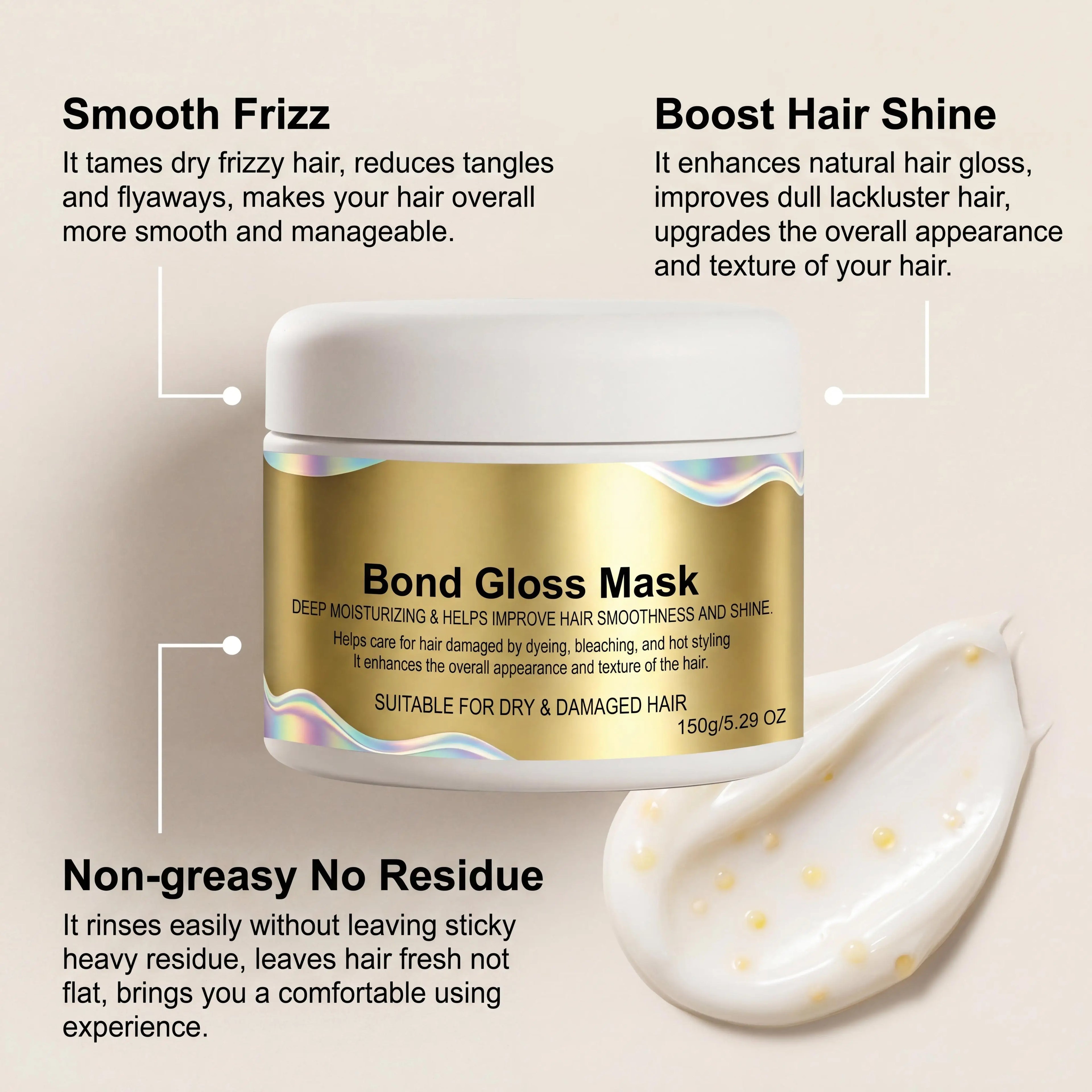 Bond Gloss Deep Conditioning Hair Mask – Keratin & Vitamin E Deep Conditioning Mask Oasis Select