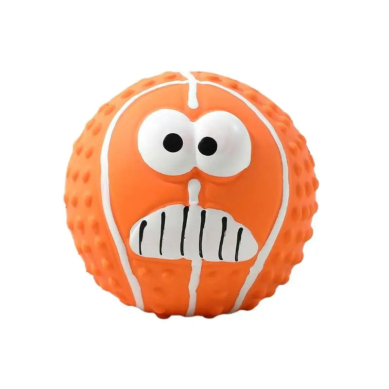 Funny Dog Toy Ball Creative Expression Pet Rubber Ball Interactive Molar Chew Toy Durable Fetch Play for Small Large Dogs Oasis Select B