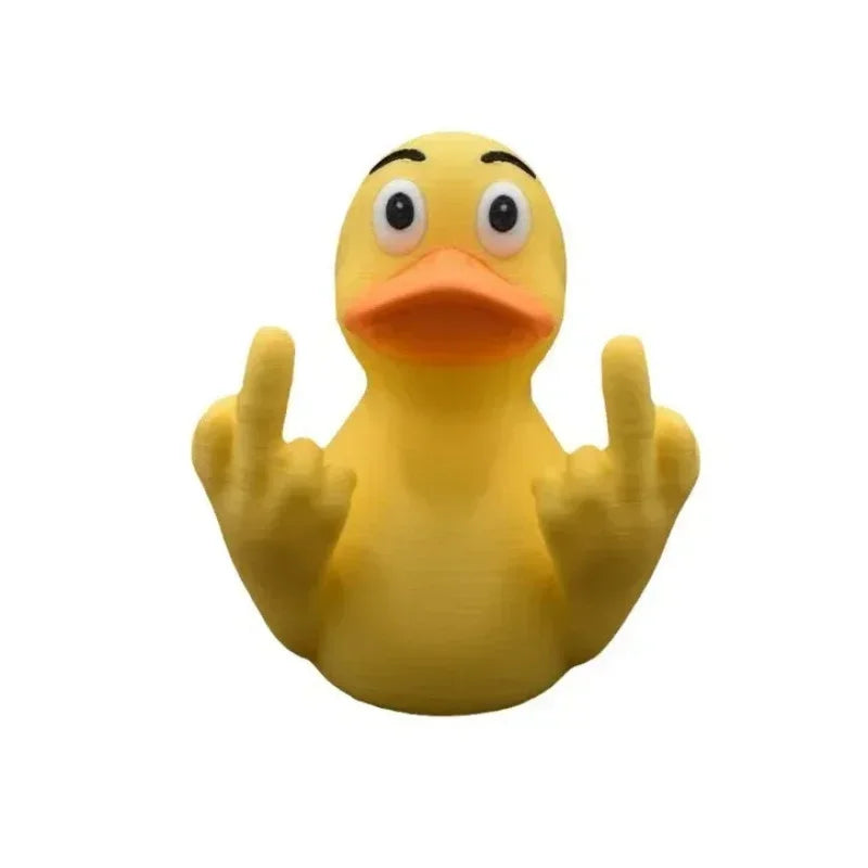 Duck hands with middle finger ornaments home garden resin craft design ornaments cute duck swimming office desk funny decorative Oasis Select