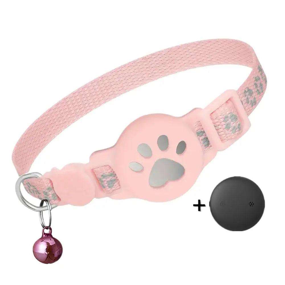 Cat Collar Compatible with Apple Airtag with Bell Adjustable Safety Buckle Reflective GPS Collar for Kittens Puppies Oasis Select 02