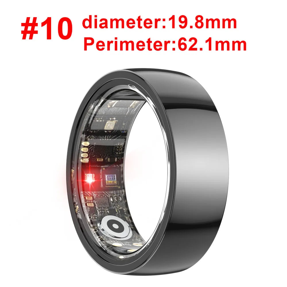 Smart Ring Men Women Health Heart Rate Sports Rings Sleep Monitoring IP68 Waterproof Smartring Wearing Without Sensation Oasis Select BK 10