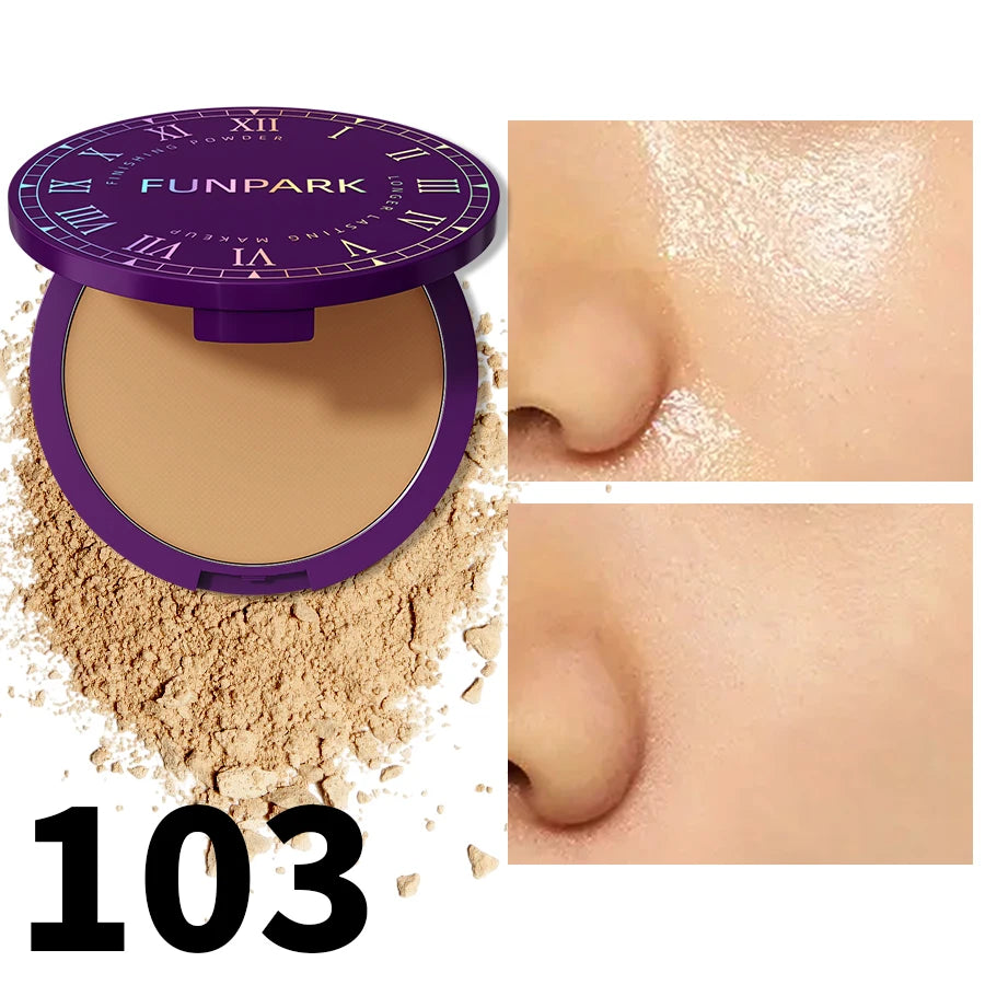 FUNPARK Matte Pressed Powder Foundation – 5 Shades Full Coverage