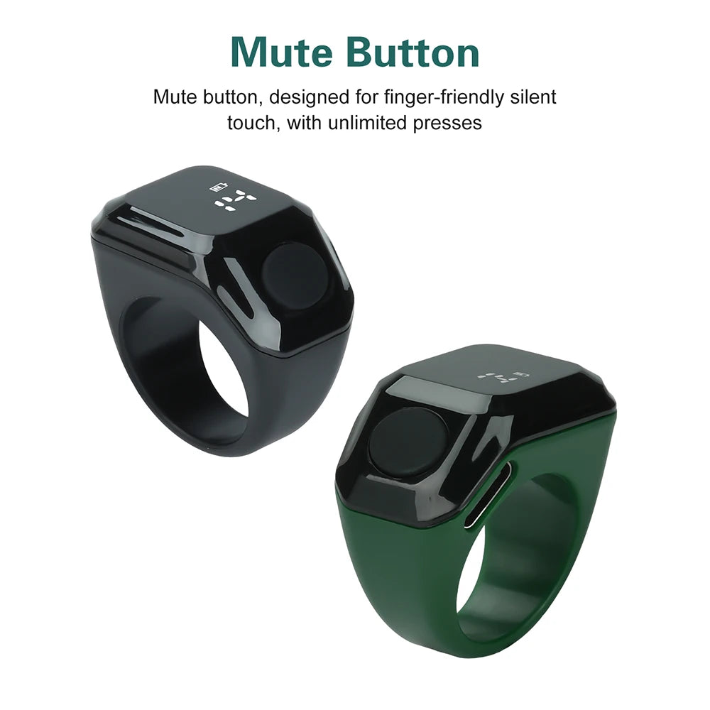 Digital Ring Counter Bluetooth APP Control OLED Display Silent Touch Type-C Rechargeable Muslims Zikr Ring Prayer Finger Counter Oasis Select