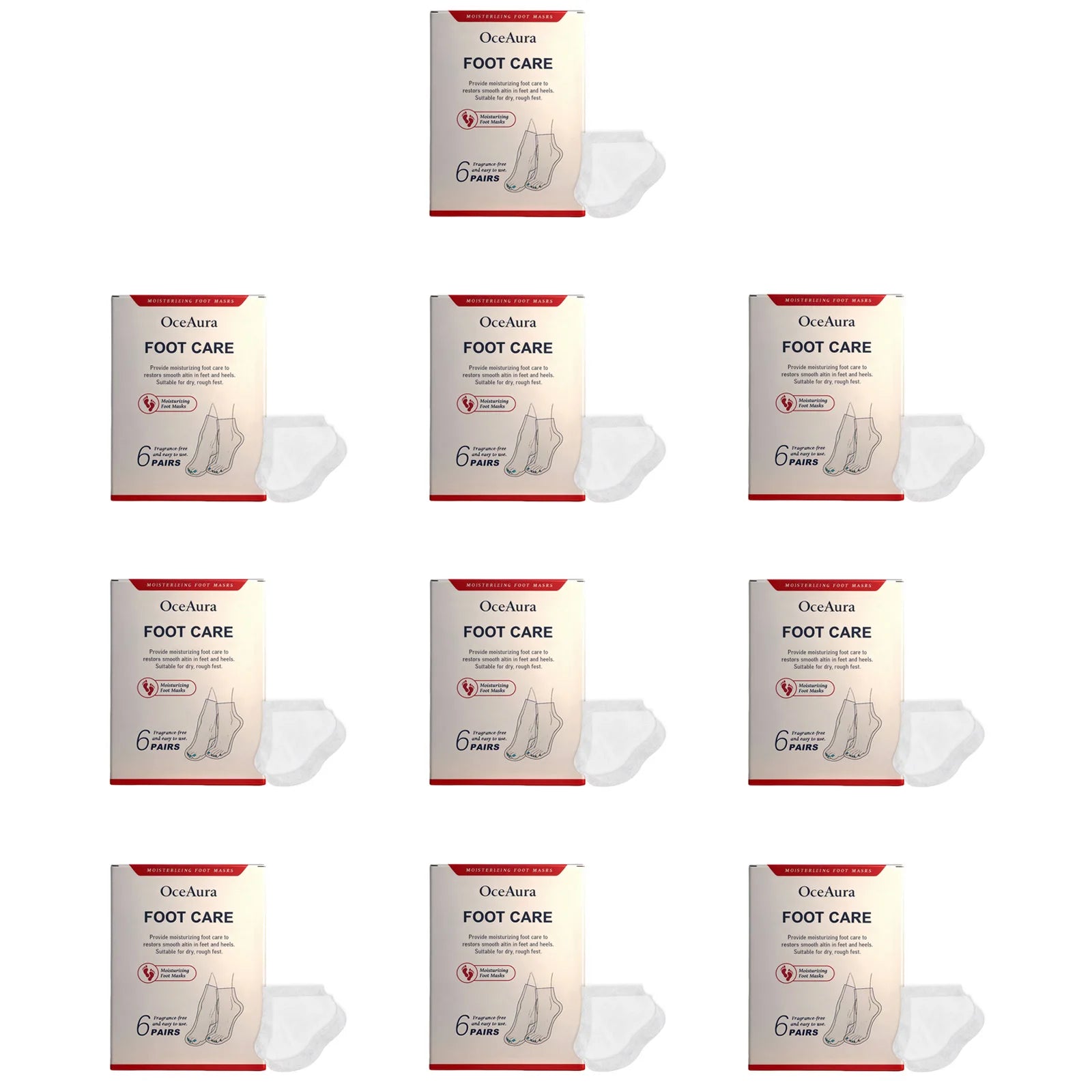 OceAura Shea Butter Foot Mask 6 Pairs – Exfoliate & Hydrate Exfoliating Foot Mask Oasis Select 60Pairs Boxed