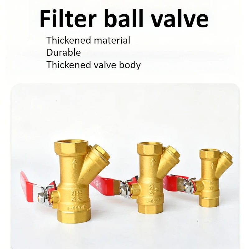 Brass Filter Valve Y-shaped with Handle 1/2 "3/4" 1 "pressure Resistant Wear-resistant Direct Networking Filter Thread Filter Oasis Select