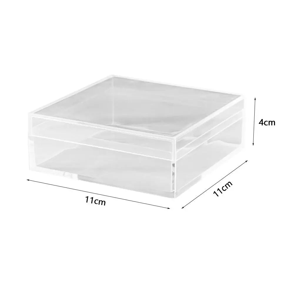 Thickened Acrylic Storage Box Rectangular Transparent Box Multisize Food Candy Storage Container Protection Showcase Packing Box Oasis Select 11x11x4cm