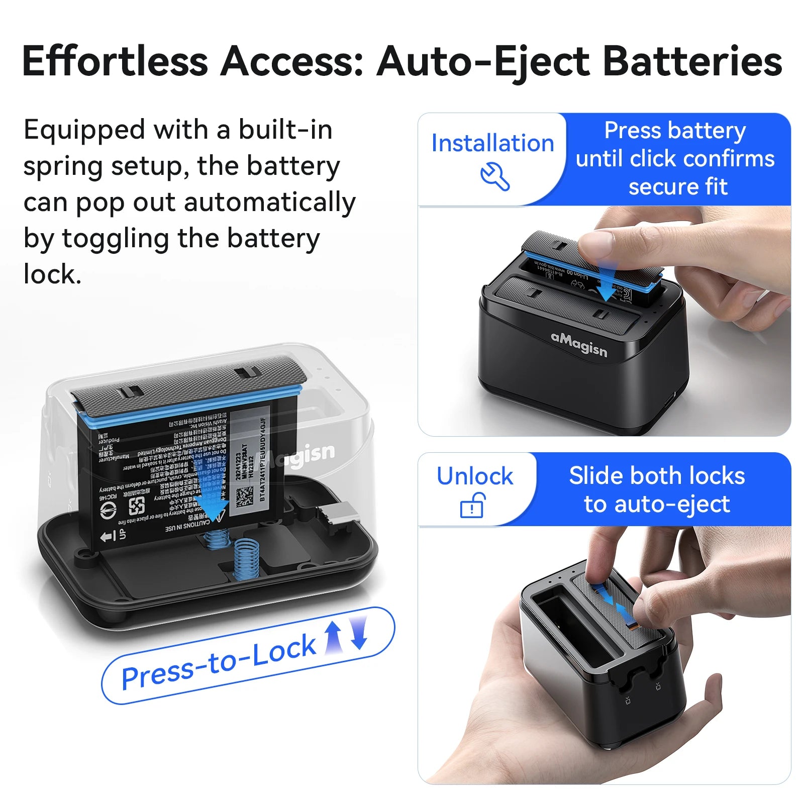 AMagisn Dual-Channel Battery Charger Hub for Insta360 X4 Air