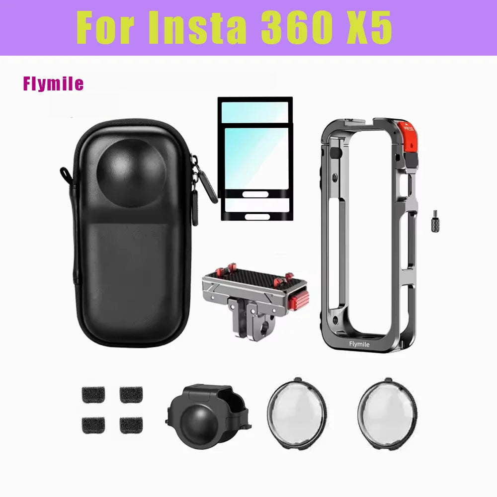 Insta360 X5 Metal Cage Kit – Aluminum Frame & Lens Guard