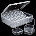 Plastic Storage Box Set With Small Containers For Jewelry Beads Craft Accessories Clear Organizer Case Fridge Produce Basket Oasis Select 1 set