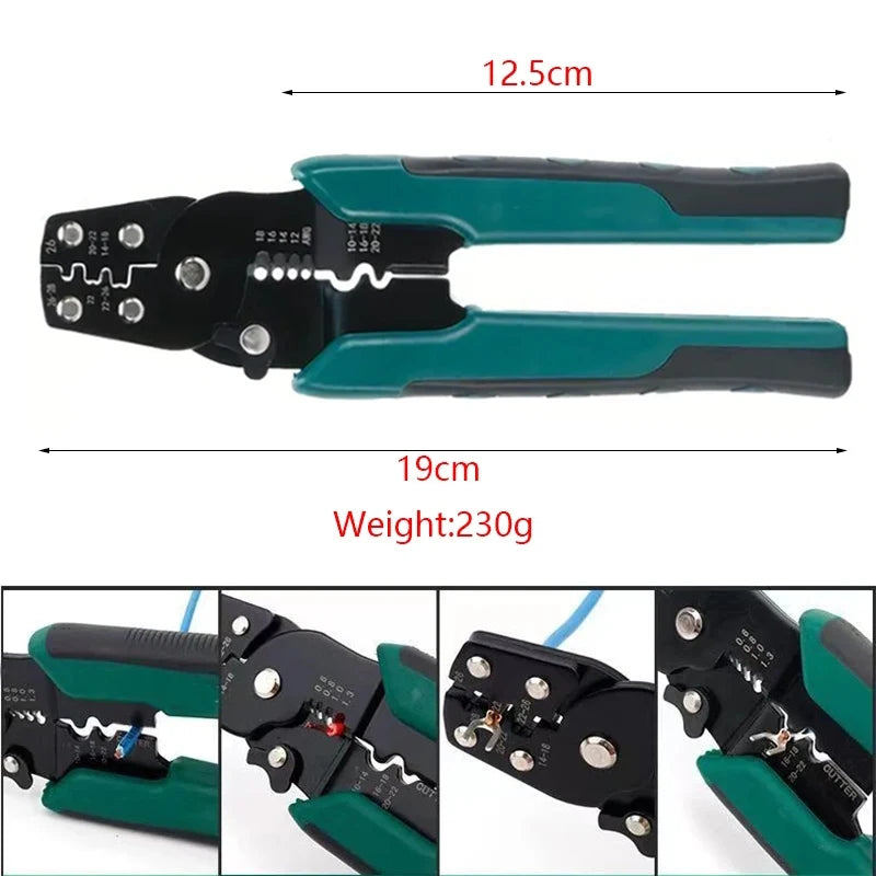 Multi-function Mini Electric Terminal Crimping Pliers With Wire Stripping Cutting Hand Crimping Tool Multiple Connector Kits Oasis Select